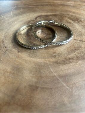 Silver Crystal Hoop Earrings